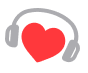 Heart with headphones